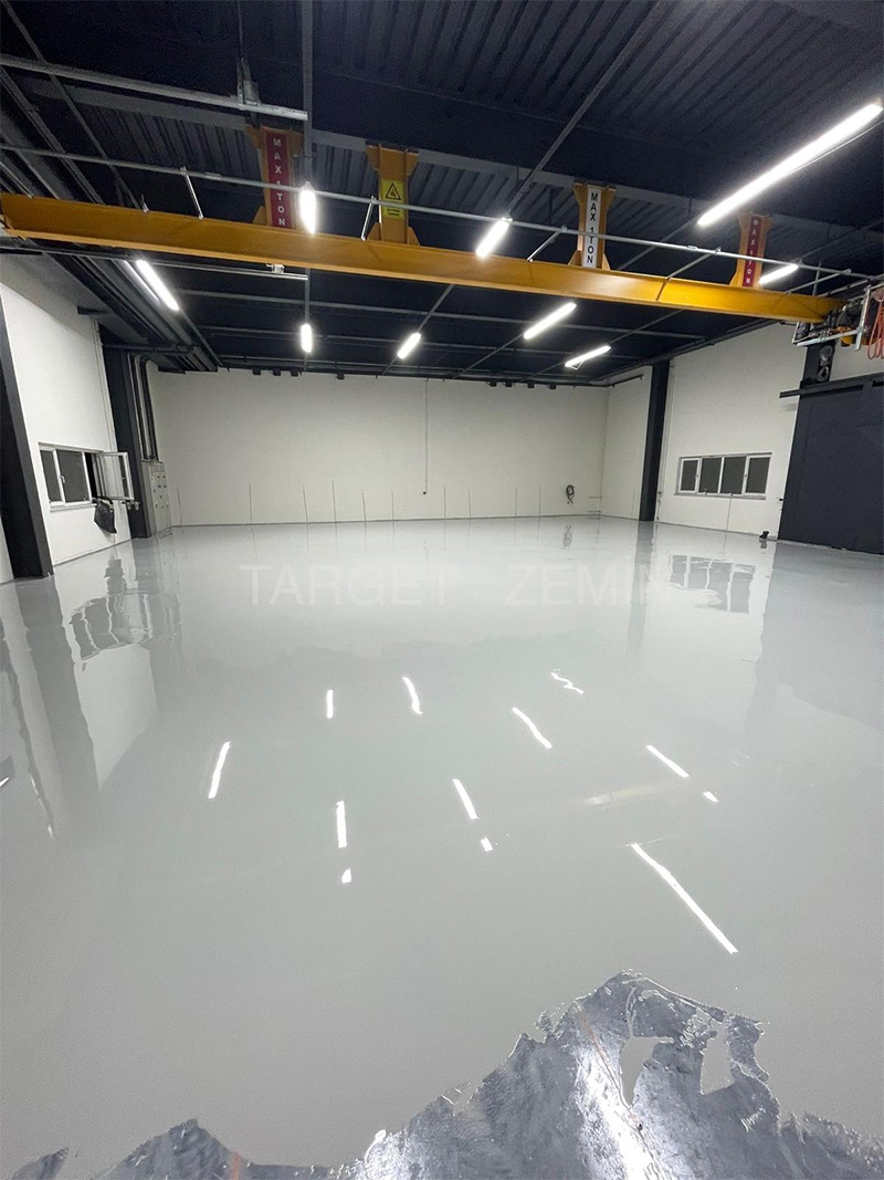 Ankara Fabrika Zemin Kaplama Sonrası Parlak Yüzey - fabrika epoksi zemin kaplama uygulama fotoğrafı