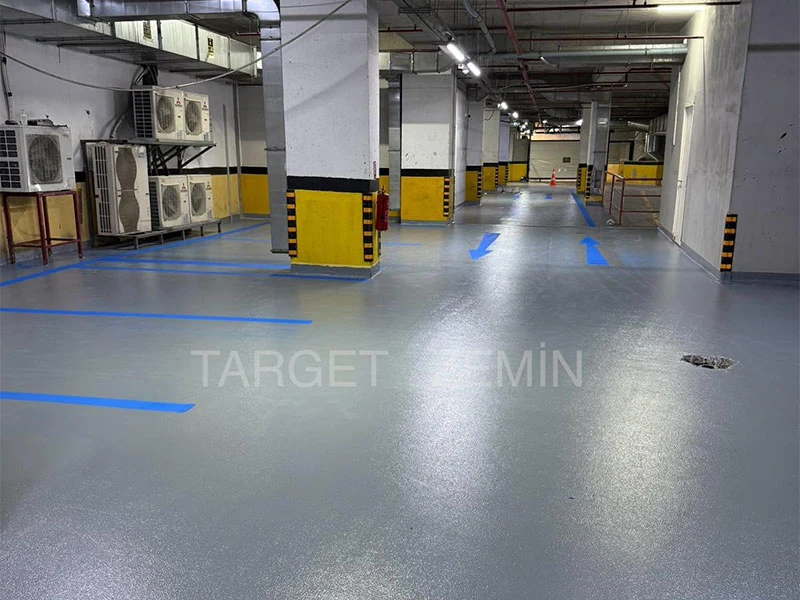 Epoksi uygulamalı kapalı otopark yüzeyi